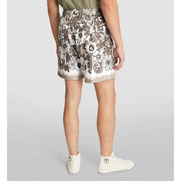 Amiri Shitake Flower Print Men's Bermuda Silk Shorts Size Small NWT - Picture 2 of 9